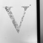 'Letter V' Linear Illustration Print, thumbnail 4 of 7