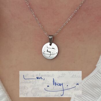 Personalised Handwriting Disc Necklace, 5 of 5