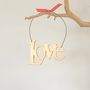 'Love' ~ Gold / Red Hanging Wooden Sign, thumbnail 4 of 5