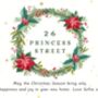 First Christmas New Home Personalised Wreath Design Candle Gift Set, thumbnail 6 of 8