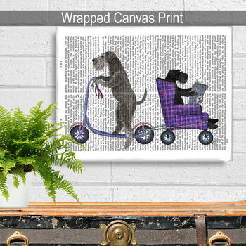 Schnauzer On Scooter, Book Print, Framed Or Unframed, 7 of 7