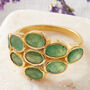 Emerald Silver Gold Plated Multistone Ring, thumbnail 2 of 8