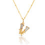 Gold Plated V Initial Necklace With Mother Of Pearl, thumbnail 1 of 6