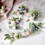 White, Blue And Pink Floral Hair Pins, thumbnail 4 of 5