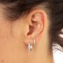 Large Huggie Hoop Earrings With Clear Stones, thumbnail 1 of 6