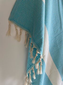 Diamond Design Turquoise Sofa Throw, 6 of 7