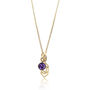 Third Eye Chakra Charm Necklace In Gold Plated Amethyst, thumbnail 1 of 2