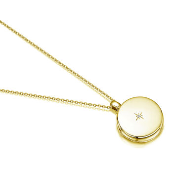 Personalised Round 18 K Gold Plated Locket With Diamond, 9 of 12