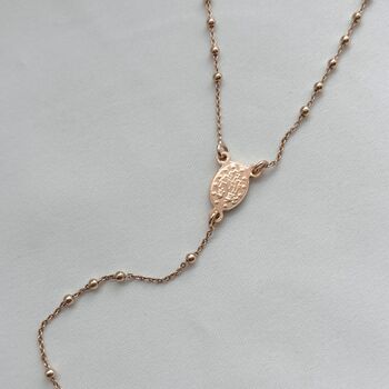 St Mary Rosary Necklace Rose Gold Dinky Heart, 4 of 6