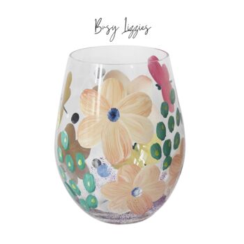 Hand Painted Flower Glass Tumblers, 5 of 9