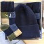 Mens Wool Beanie Hat Personalised Bed Socks Gift Set, thumbnail 1 of 8