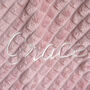 Personalised Dusty Pink Embossed Baby Blanket, thumbnail 2 of 8