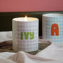 Personalised Gingham Candle, thumbnail 1 of 4