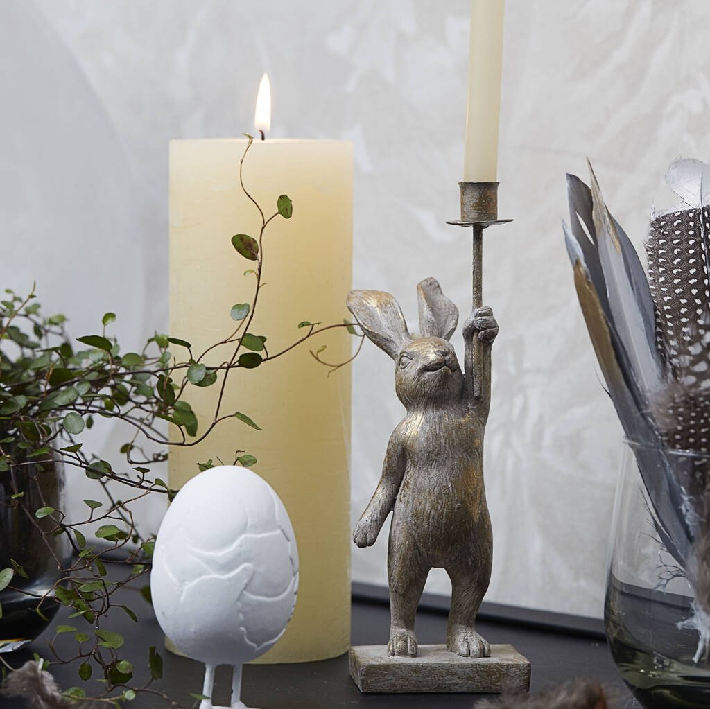 Pale Gold Bunny Candle Holder By Ella James