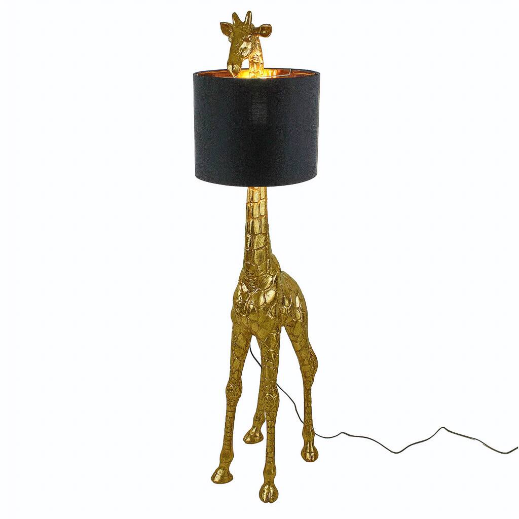 Antique Gold Giraffe Floor Lamp