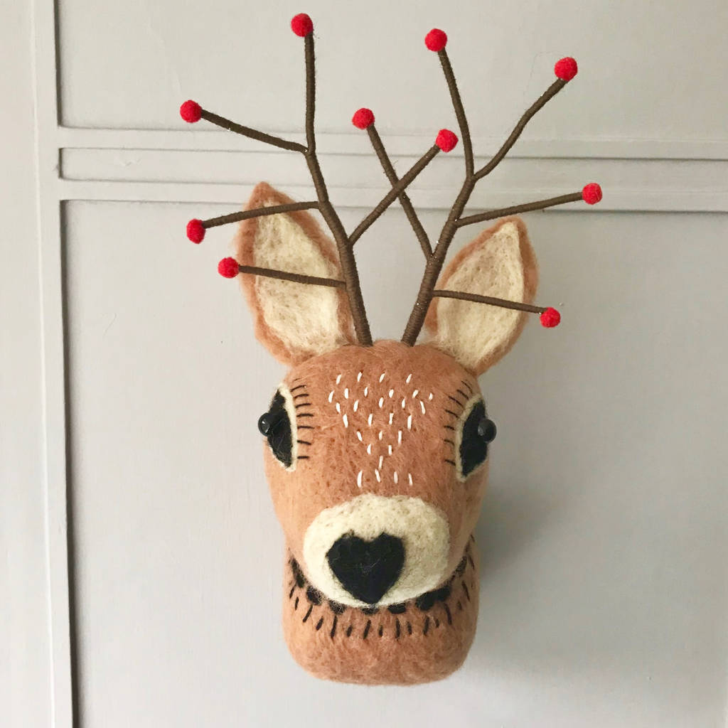 Christmas Reindeer Wall Decoration By Pink Pineapple Home & Gifts