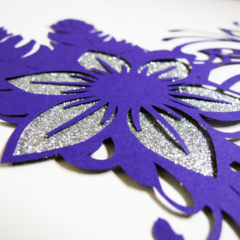 Purple Venetian Mask Inspired Papercut, 3 of 3