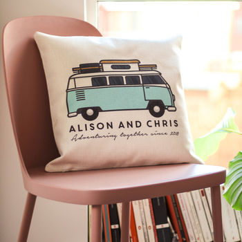 Personalised Campervan Cushion Travel Gift For Him Her, 3 of 5