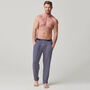 Men's Bamboo Pyjama Trousers Grey Marl And Navy Stripe, thumbnail 1 of 3