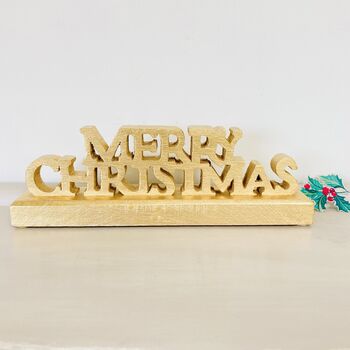 Gold Merry Christmas Sign ~ Large, 3 of 3