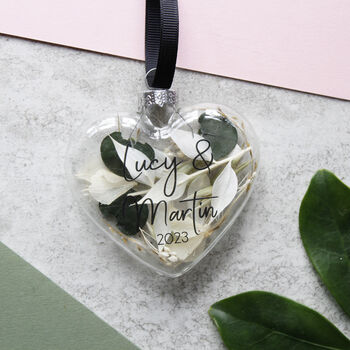 Anniversary Floral Glass Bauble Keepsake, 4 of 8
