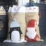 Personalised Penguin Hessian Christmas Sack, thumbnail 3 of 3