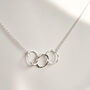 Sterling Silver Three Linked Circles Infinity Necklace, thumbnail 2 of 9