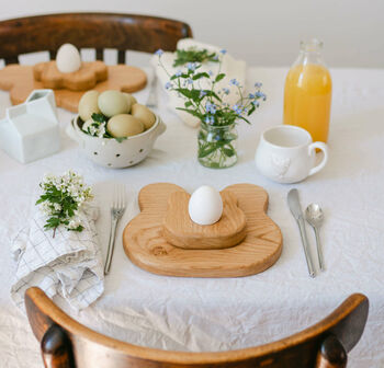 Breakfast Set Bunny Toast Board And Egg Cup, 6 of 9