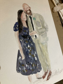 Personalised Couple Portrait In Watercolour, 6 of 7