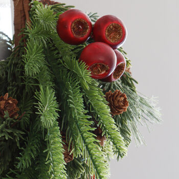 Large Red Berry And Pine Swag Wreath, 5 of 6