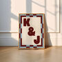 Custom Letter Initial Print | Personalised | Couple's Gift | Anniversary | Trendy Poster | Wall Art | Funky | Children's Print | Wall Decor, thumbnail 1 of 11