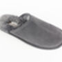 Snugtoes Mens Leather Slippers In Grey, thumbnail 6 of 6