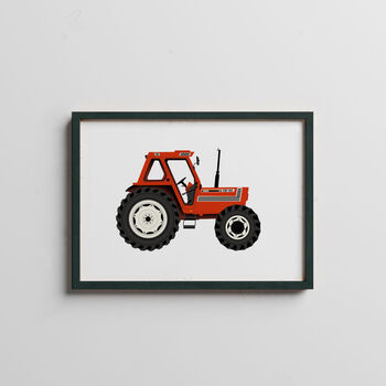 Fiat 110 90 Tractor Eight Colour Screen Print Orange, 2 of 7