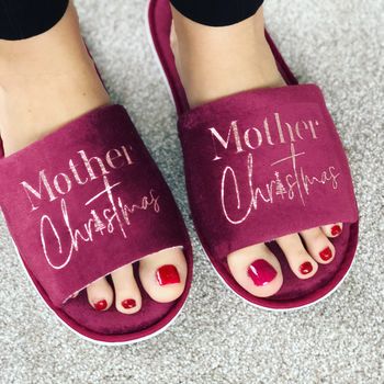 Mother Christmas Luxury Rose Gold Slippers, 4 of 4