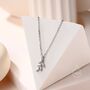 Tiny Little Cz Leaf Pendant Necklace In Sterling Silver, thumbnail 7 of 12