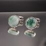 Cufflinks Jade Color Luxury Gift, thumbnail 2 of 5