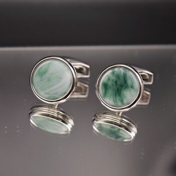 Cufflinks Jade Color Luxury Gift, 2 of 5