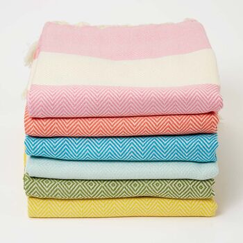 Turkish Hammam Towels Rainbow Bright Mixed Bundle, 10 of 12