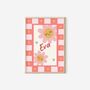 Personalised Daisy Pink And Pastel Red Wall Print, thumbnail 4 of 4