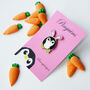 Penguin With Bunny Ears Pengbunny Glitter Enamel Pin, thumbnail 6 of 10