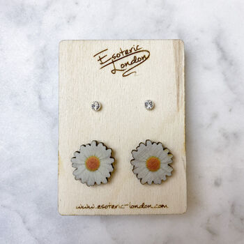 Birth Flower And Crystal Birthstone Stud Earring Set, 5 of 12