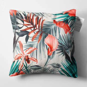 Cushion Cover With Red And Grey Floral Pattern, 5 of 7