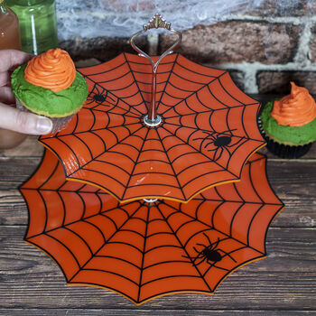 Spider Cobweb Acrylic Two Tier Party Cake Stand, 2 of 2