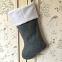 Personalised Pink/Grey Nordic Knitted Christmas Stocking, thumbnail 4 of 8