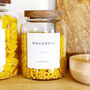 Kitchen Storage Jar With Acacia Wood Lid And Personalised Waterproof Label, thumbnail 6 of 10