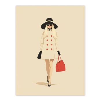 Unbothered Stylish 60s Fashion Model Wall Art Print, 6 of 6
