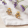 Labradorite Teardrop Gold Plated Silver Stud Earrings, thumbnail 6 of 10