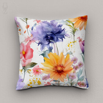 Cushion Cover With Watercolor Wildflower Design, 3 of 12
