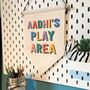 Personalised Kids Play Room Hanging Banner Sign, thumbnail 5 of 9