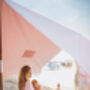Baby Pink Striped Fringed Beach Canopy, thumbnail 6 of 6